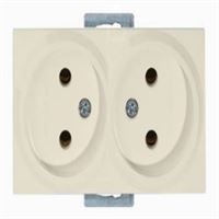 RİTA MEK TUŞ İKİLİ TOPRAKSIZ PRİZ PORSELEN KREM 1